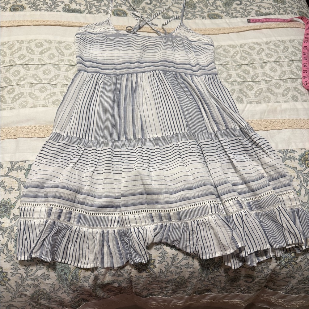 Striped Sleeveless Dress with Ruffle Hem - Picture 3 of 7